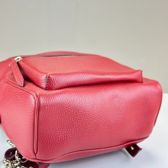 Gucci GG Logo Red Leather Soho Backpack - Picture 5 of 7